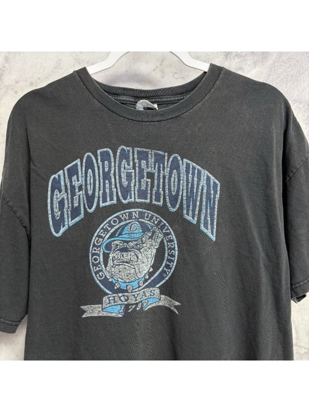 Vintage Georgetown University T Shirt Mens L/XL Faded College Y2K